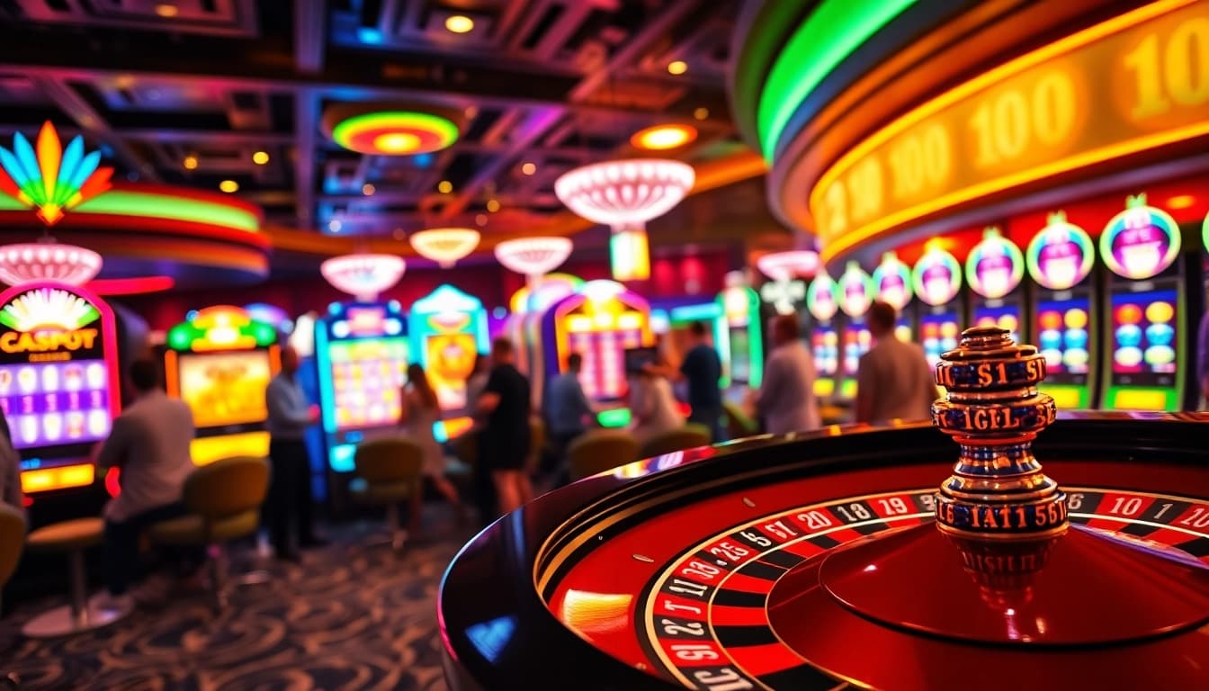 Slot Depo 5000 menghadirkan suasana kasino yang penuh energi dan kegembiraan.
