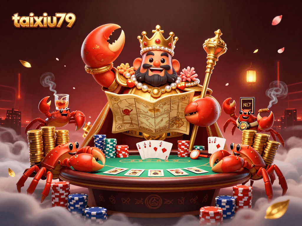Engage with taixiu79 as the golden crab emperor and hermit crab servants enhance the casino atmosphere.