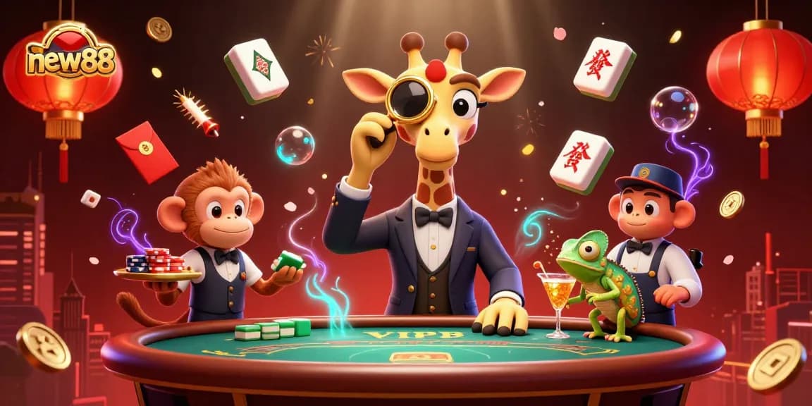 Experience big wins at new88 with this vibrant 3D casino-themed illustration.