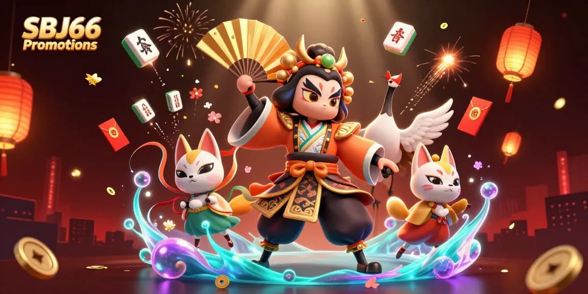 Join SBJ66 Promotions for exciting gaming thrills with vibrant characters and dynamic casino elements.