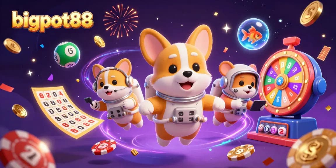 bigpot88 menghadirkan jackpot menarik dengan corgi astronaut dan elemen keberuntungan lainnya.