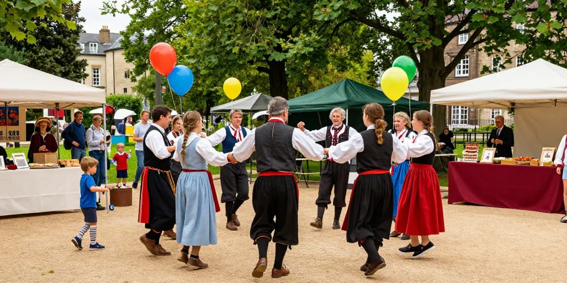 Celebration of Breton culture at a vibrant festival showcasing M98 สล๊อตเว็บตรง through traditional music and dance.
