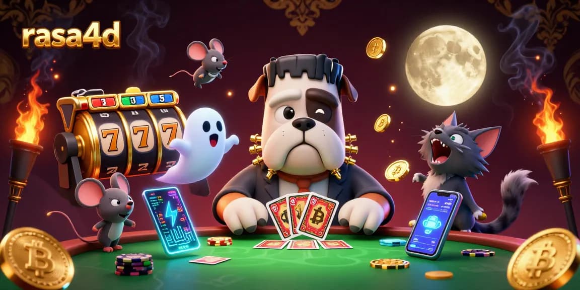 Gambarlah permainan kasino interaktif yang penuh energi dengan karakter rasa4d yang menarik dan elemen slot menghidupkan suasana.