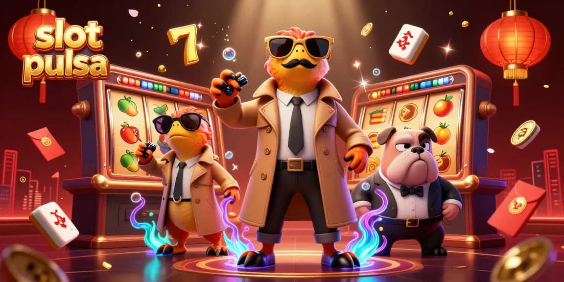 Experience thrilling slot pulsa excitement with raptors in a trench coat at a VIP casino.