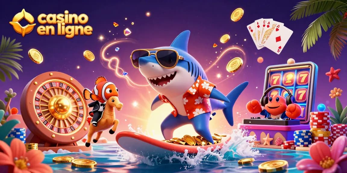 Jouez à des jeux passionnants sur un casino en ligne avec des personnages colorés et des éléments de jeu festifs.
