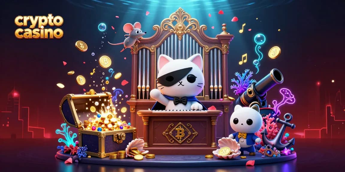Jouez au crypto casino avec élégance, des pièces Bitcoin scintillantes entourées d'éléments enchanteurs.