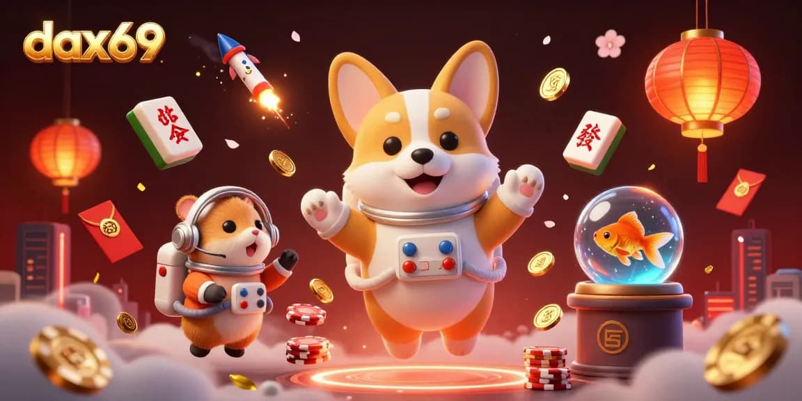 Dax69 menghidupkan suasana kasino luar angkasa dengan astronaut corgi dan hamster di kontrol misi.
