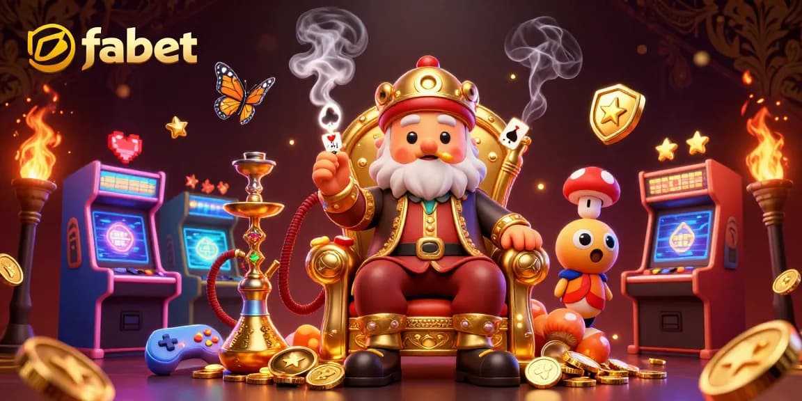 Engage with fabet's vibrant 3D gaming scene featuring a whimsical caterpillar and poker symbols.