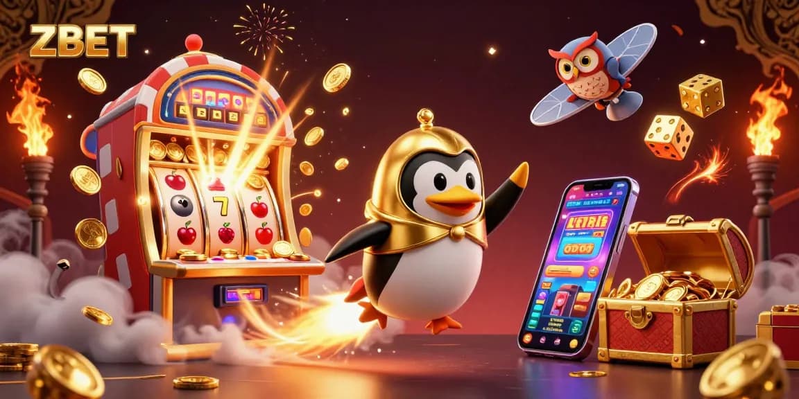 ZBET offers a colorful casino experience with games, golden coins, and thrilling jackpots