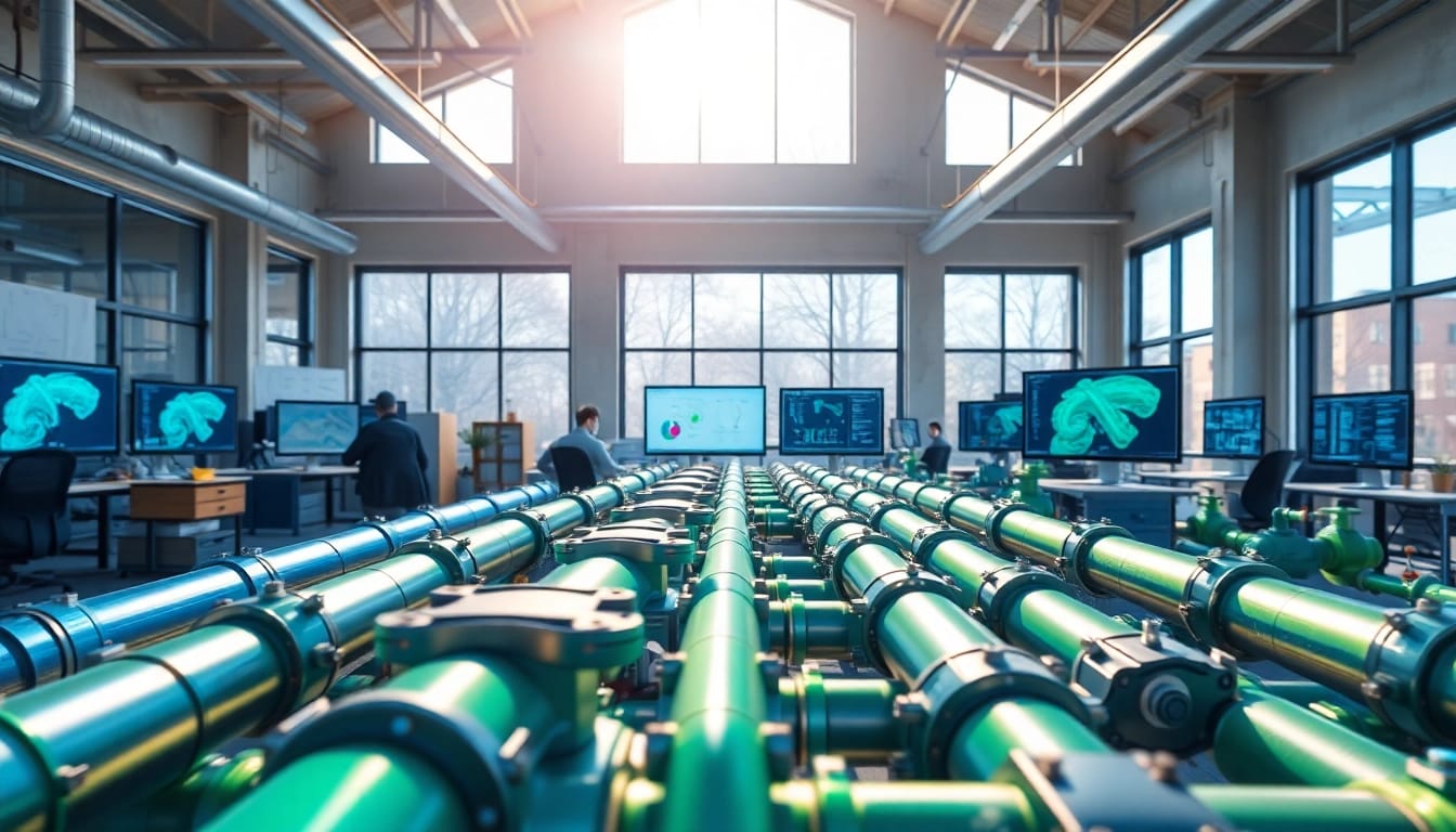 Visual representation of Plant 3D isometrics highlighting intricate piping designs and CAD elements.