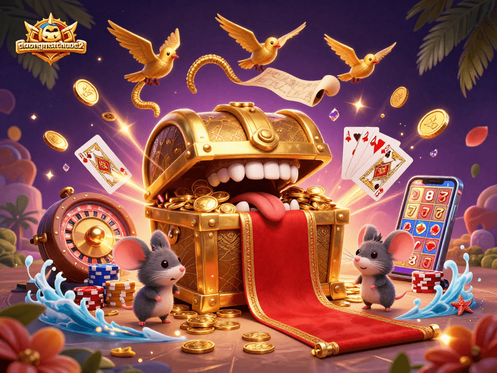 Engaging gameplay in duongmatchuoc2 as adventurer mice chase treasures amid golden riches.
