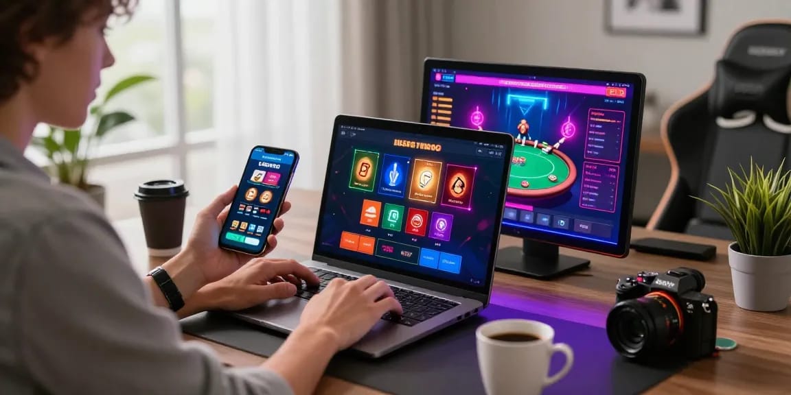 Engaging with MPOCASH platform for online gambling and betting.