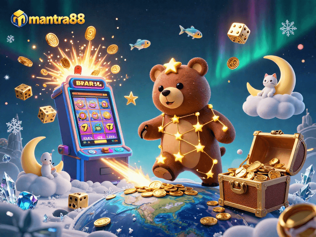 Engage in thrilling wins at mantra88 with a vibrant 3D casino scene of jackpot excitement.