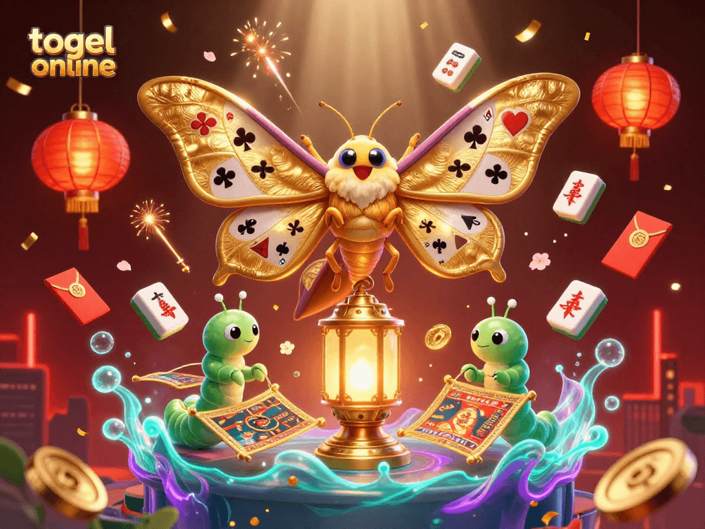 Experience the thrill of togel online in a vibrant 3D casino scene filled with elements of luck and excitement.