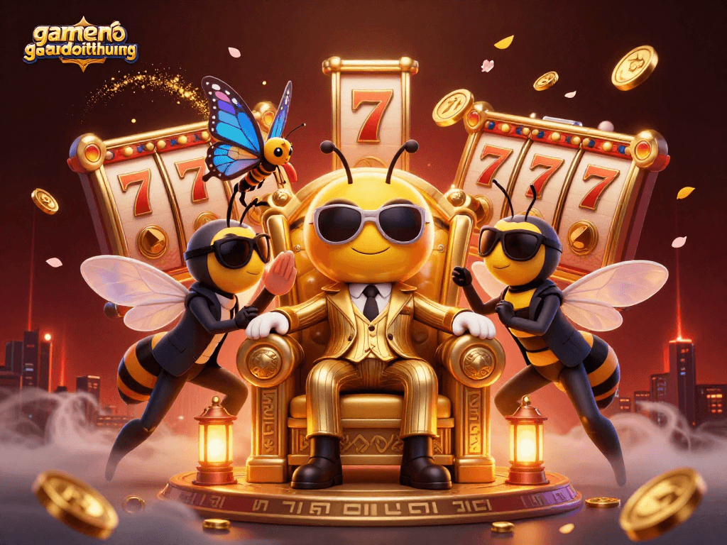 Engage with gamenohudoithuong in a dynamic slot scene featuring a bumblebee mob boss and vibrant gaming elements.