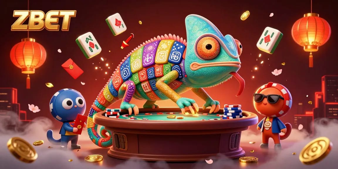 ZBET captures the excitement of online gambling with vibrant casino visuals and dynamic game elements.