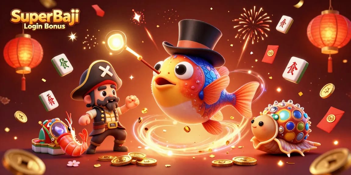 Play with SuperBaji Login Bonus and win big in a rich casino-themed scene!