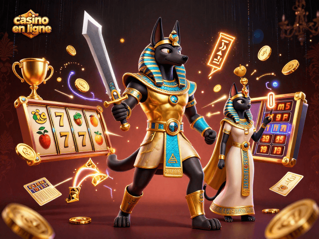 Jouez au casino en ligne avec Anubis et Bastet, profitez des jackpots et des rouleaux!