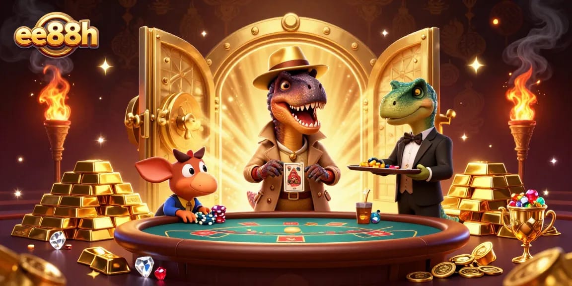 Experience thrilling action at ee88h with a velociraptor counting cards and a stegosaurus pit boss.