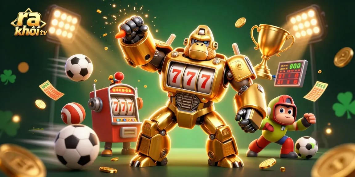 Engage with ra khơi tv and experience thrilling live sports action through vibrant 3D illustration.