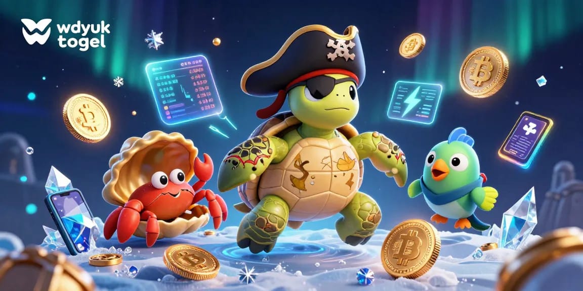 Engage with wdyuk togel in this vibrant 3D illustration showcasing fun pirate-themed casino elements.