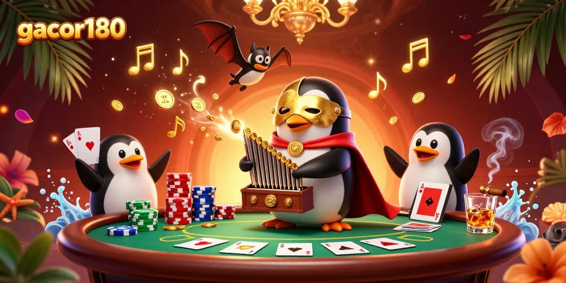 Menggandakan keberuntungan gacor180 dengan penguin opera dan permainan kartu yang menantang.