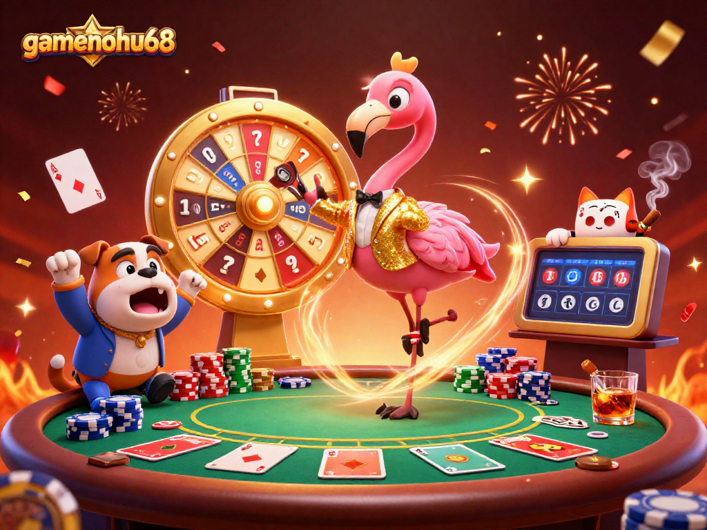 Experience the thrill at gamenohu68 with vibrant casino scenes full of excitement and energetic gameplay.