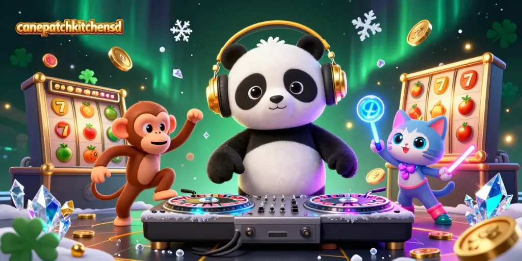 Experience thrilling casino gaming action with canepatchkitchensd, featuring DJ panda and dynamic game elements.