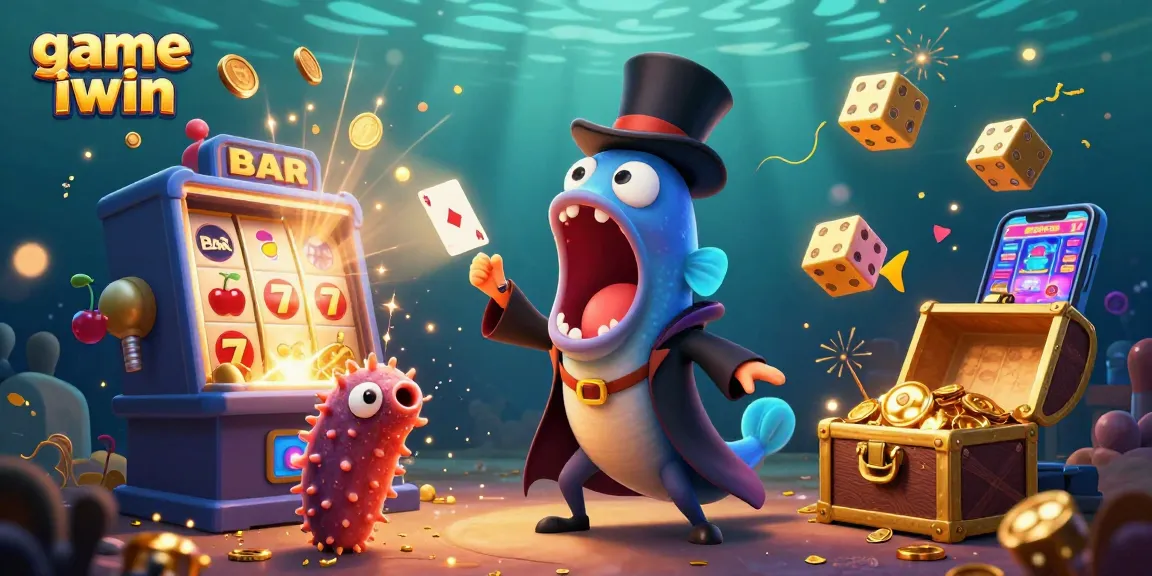 Experience the thrill of game iwin with a vibrant underwater casino scene featuring a magical act.