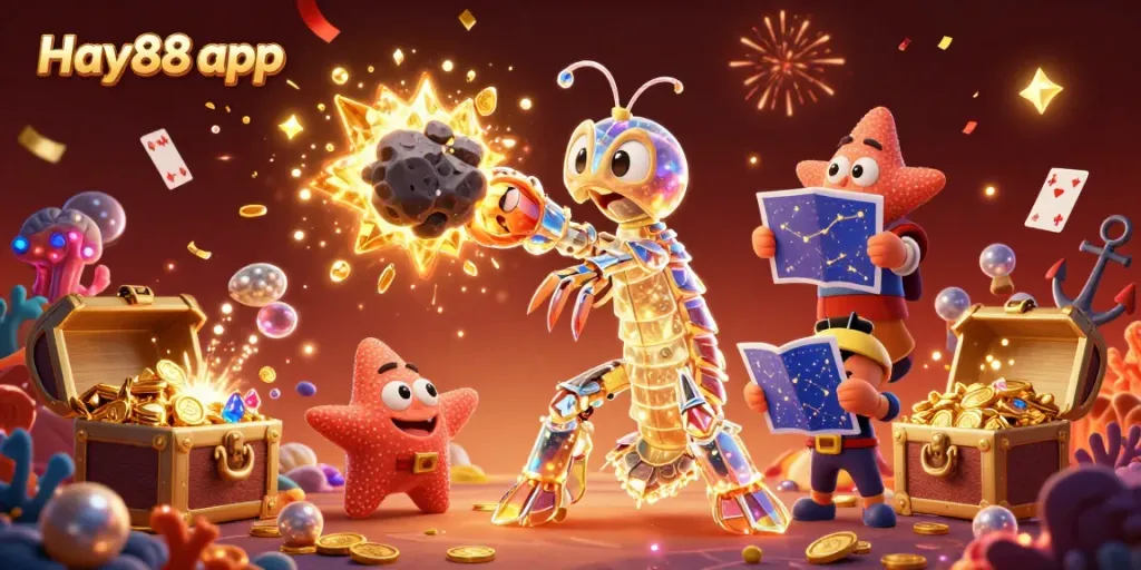 Experience exciting gameplay with the Hay88 app, featuring dynamic casino elements and vibrant characters.
