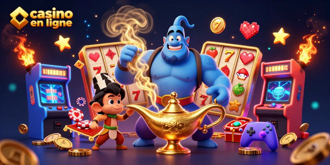 Jouez au casino en ligne avec des personnages colorés et des machines à sous festives.