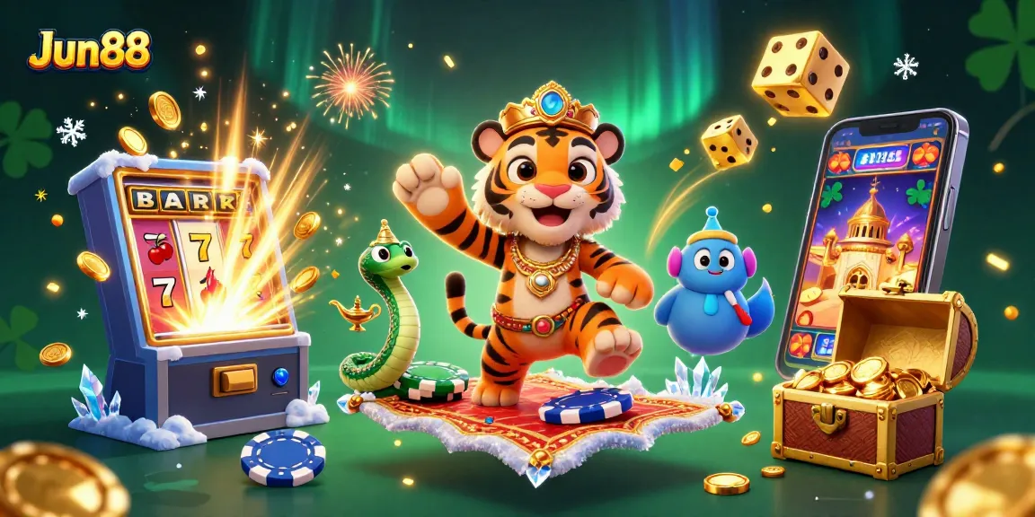 Experience captivating winning moments at Jun88 with vibrant casino action and golden treasures.