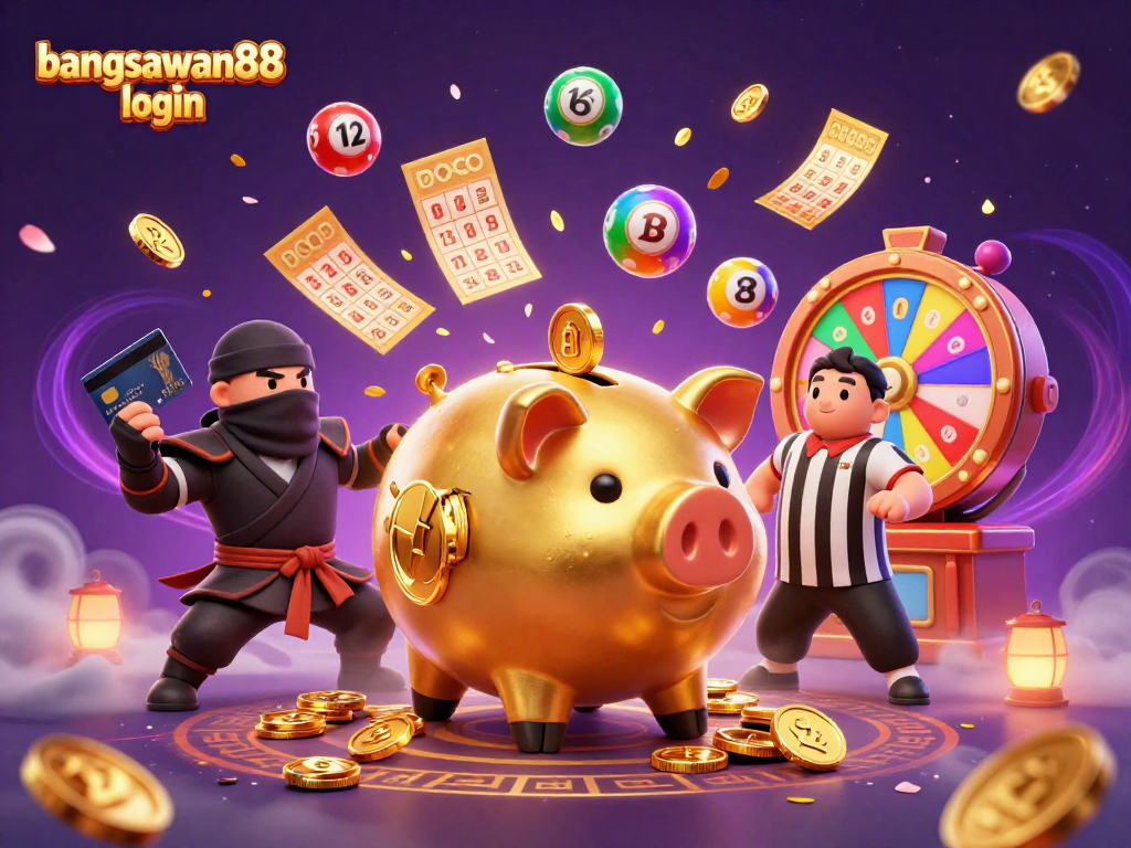 Engage with bangsawan88 login for a thrilling casino experience featuring dynamic illustrations of gaming action.