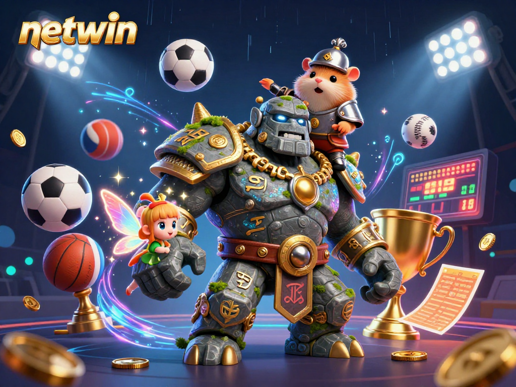 Experience thrilling gaming with netwin and engaging characters in a dynamic casino scene.