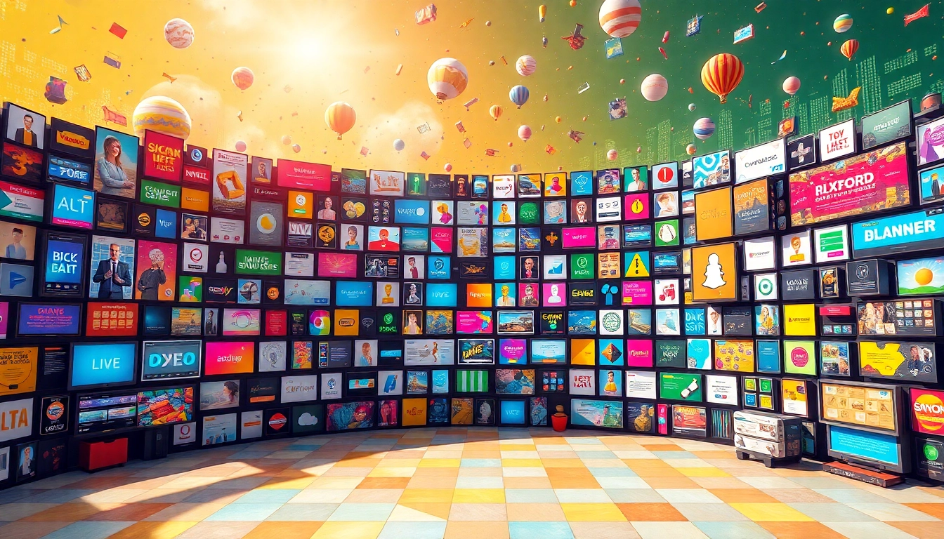 Showcase of the million dollar homepage featuring colorful small ads and vibrant digital art.