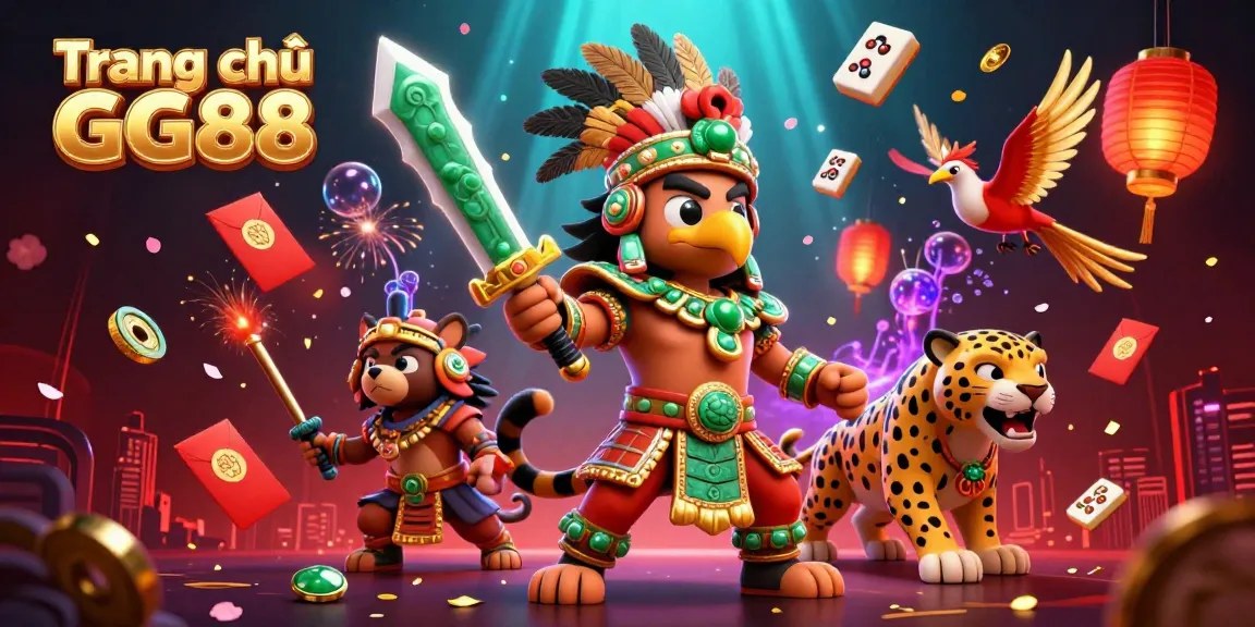 Engage in dynamic gaming with Trang chủ GG88 featuring Aztec warriors and vibrant fortune elements.