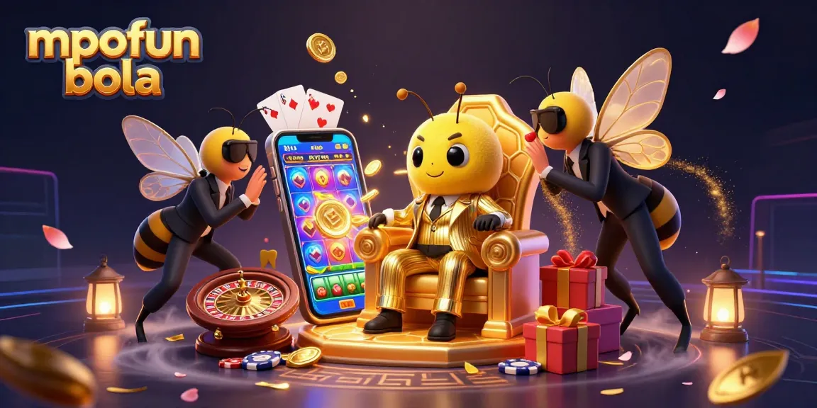 Engage with vibrant slots in idyllic 3D scene featuring mpofun bola amidst golden coins and exciting game elements.