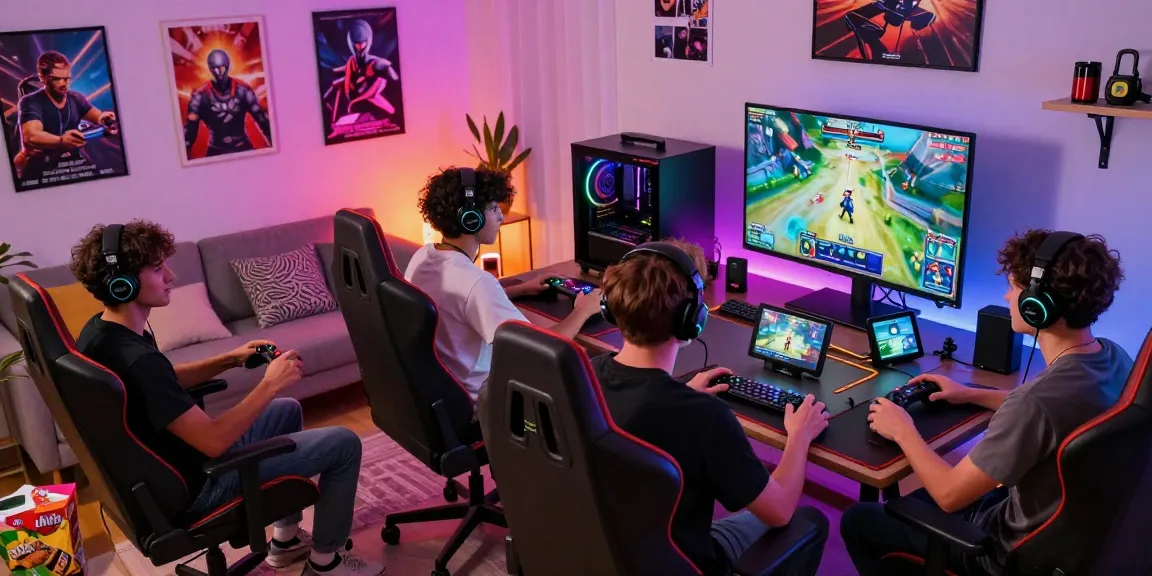 Exciting gaming session with diverse players enjoying mantra88 in a vibrant setting.