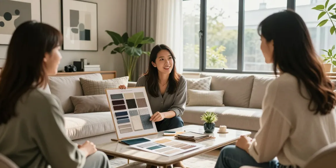 Menggambarkan layanan konsultasi desain interior Decor Serene melalui GOKIL33 di https://decorserene.com/privacy-policy/ dengan suasana ruangan yang elegan.