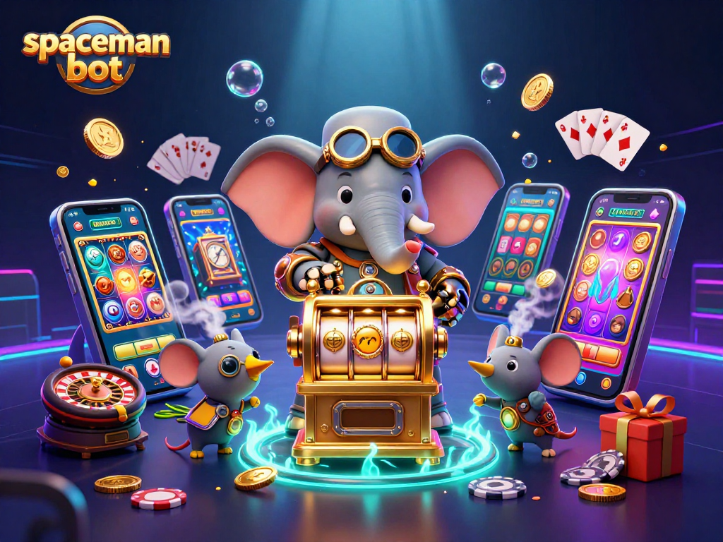 Spin big wins on the spaceman bot slot machine amid golden coins and vibrant game elements.