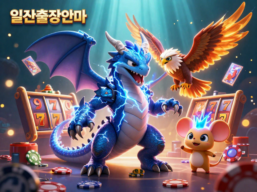 Experience the thrill of 일산출장안마 with rich casino action and vibrant characters in a dynamic scene.