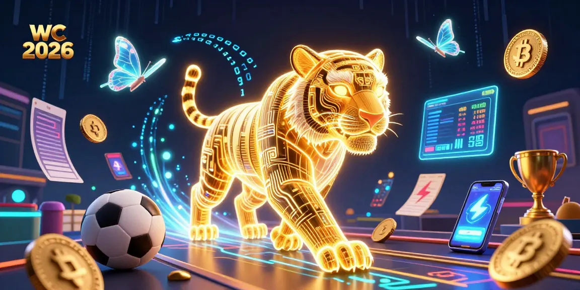 Experience the energy of wc 2026 with a vibrant digital casino scene featuring a neon tiger in motion.