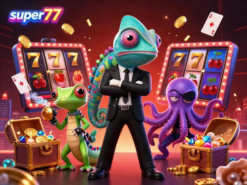 Experience the thrill at super77 with vibrant slots, jackpots, and exciting gaming characters in action.