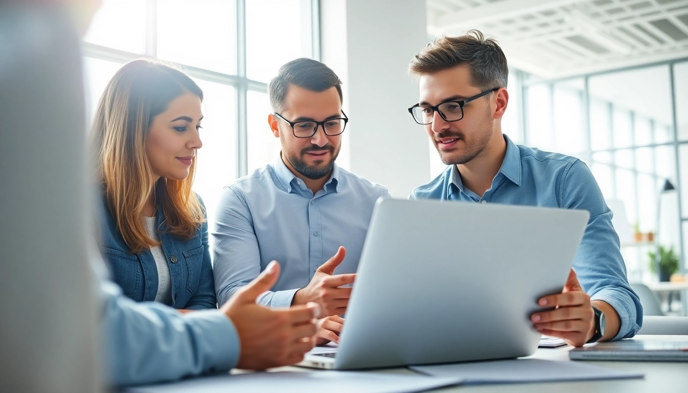 Hire Shopify developer consults clients in an engaging office setting, showcasing e-commerce solutions.