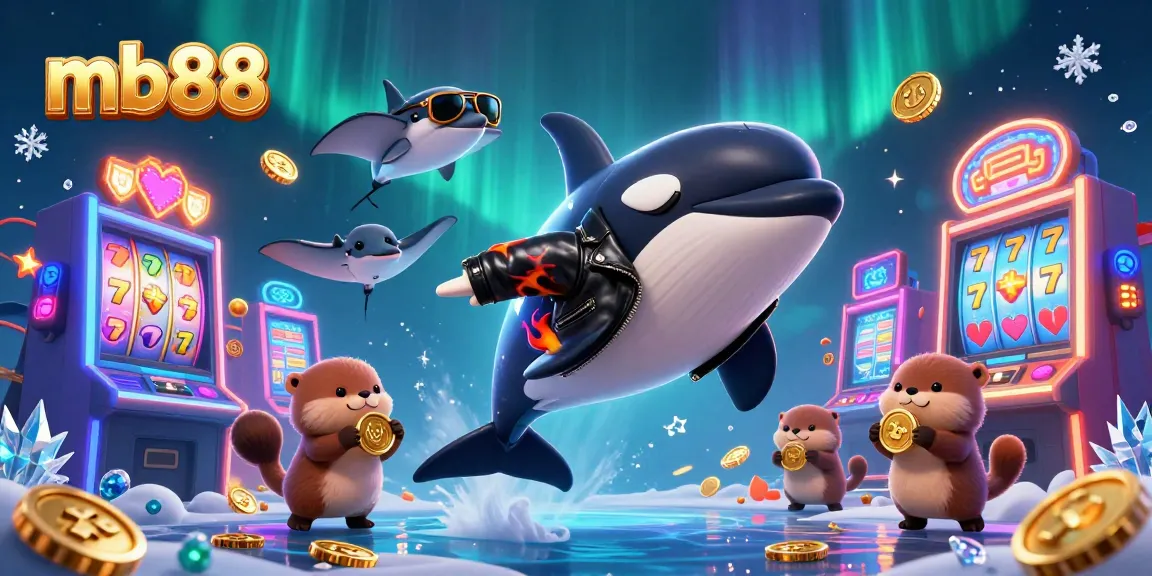 Experience thrilling rewards at mb88 with an orca on slot machines, capturing gold coins and excitement.