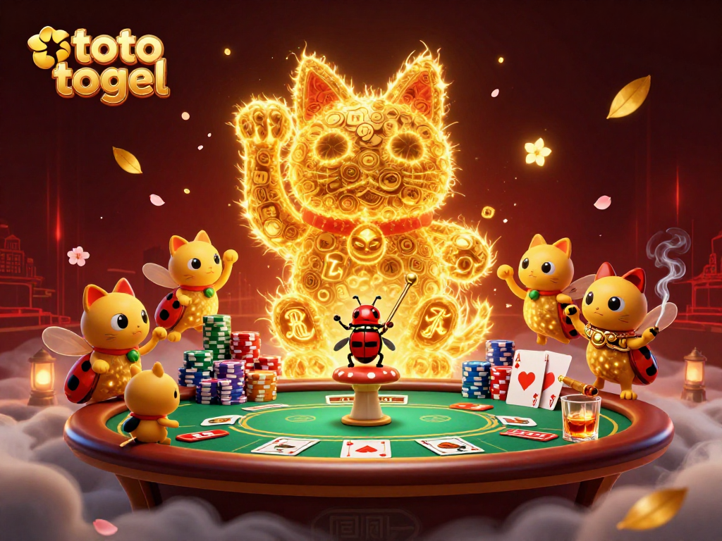 Koleksi toto togel yang menarik dengan simbol kasino, menggabungkan elemen keberuntungan dan permainan.