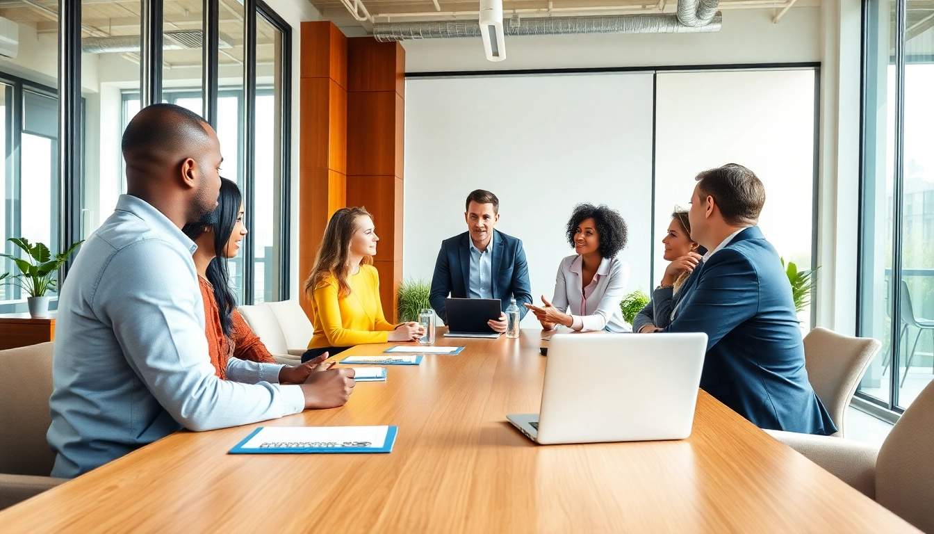 Engaging business coaching services sacramento session in a modern, bright setting with diverse participants.