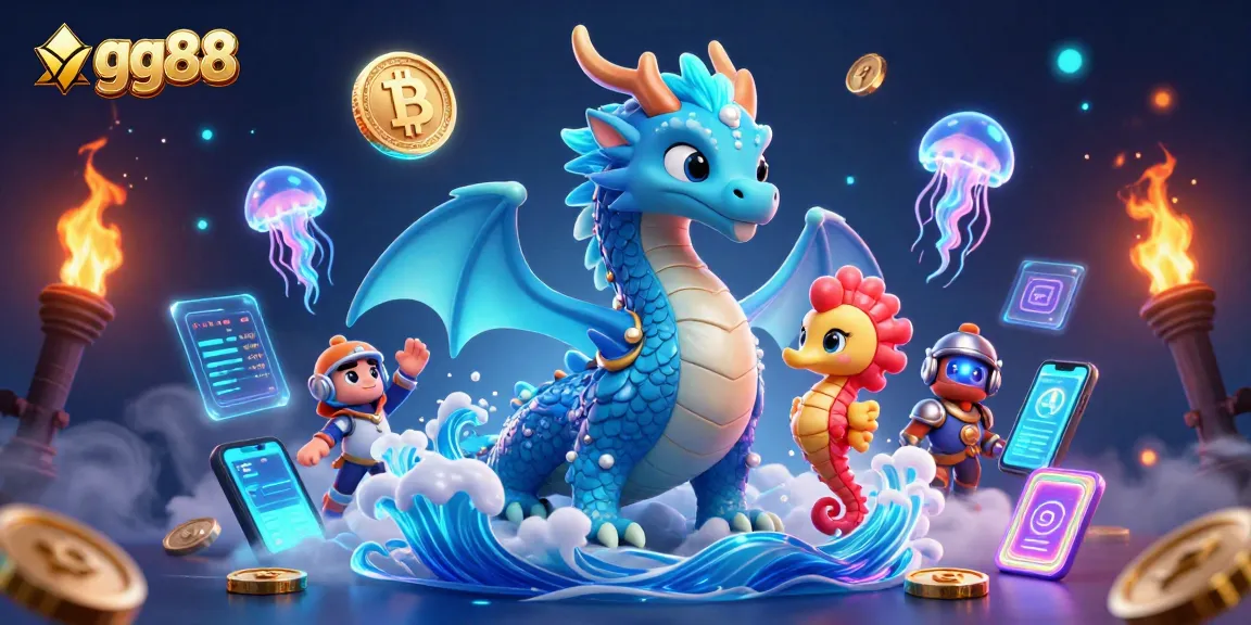 Experience captivating action at gg88 with vibrant characters, crypto coins, and thrilling atmosphere.
