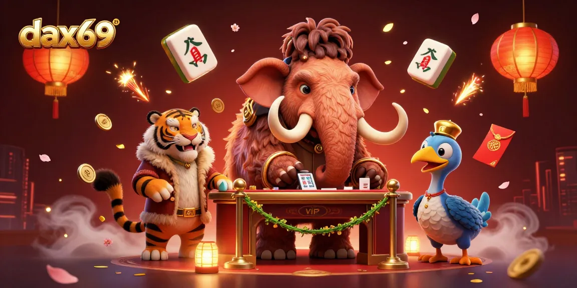 DAX69 mempersembahkan bouncer mammoth dan VIP sabertooth dalam suasana kasino yang megah dan beruntung.
