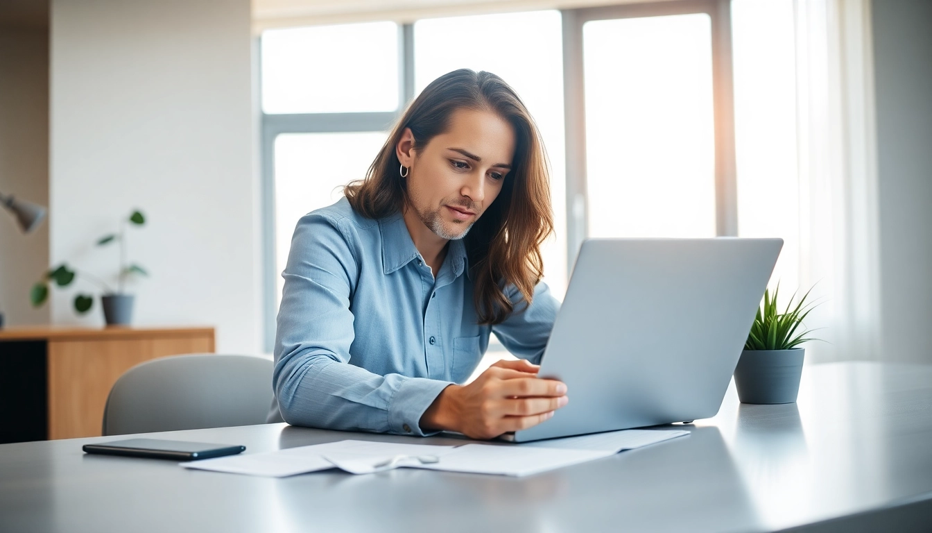 Accountant using a ny alimony calculator in a professional office environment to analyze divorce settlements.